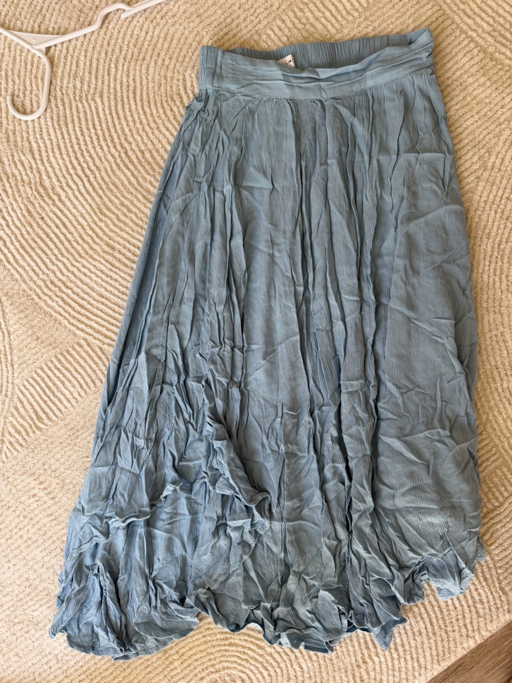 O'Neill Light Slate Blue Crinkle Midi Skirt, XS